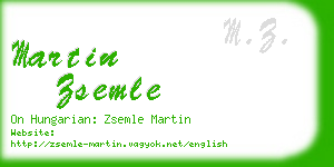martin zsemle business card